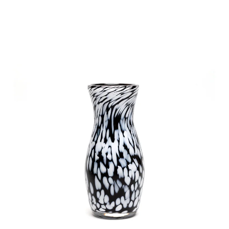 Large handmade flower vases for event centerpieces -Black/White Spotted Vase