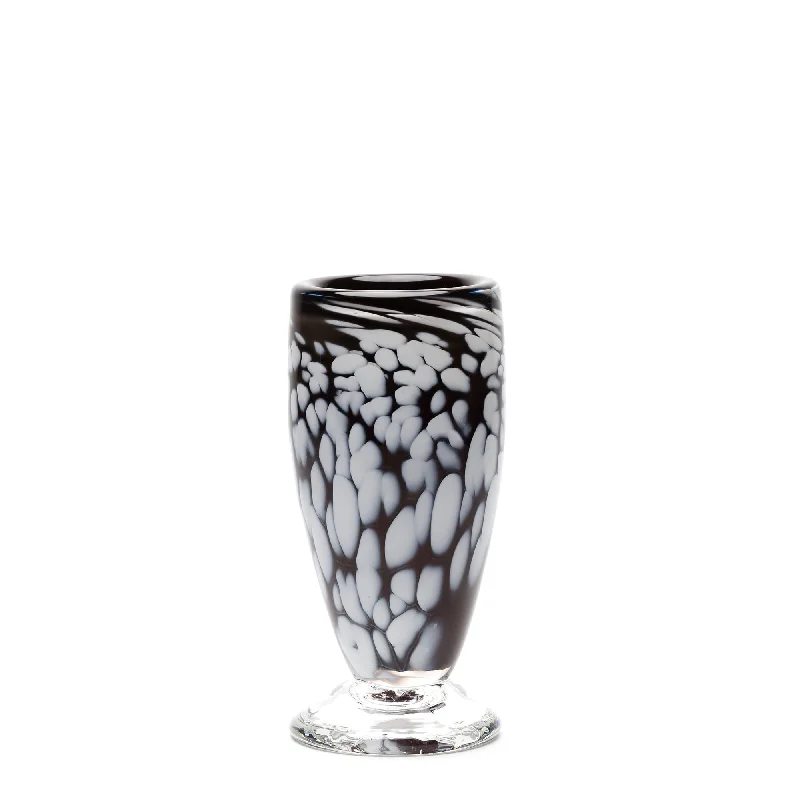 Handcrafted flower vases for elegant dining tables -Dark Brown Vase with White Spots