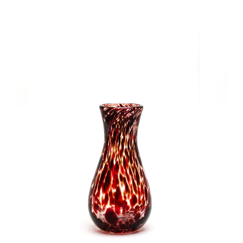 Elegant flower vases for contemporary homes -Burgundy/Transparent Spotted Bud Vase