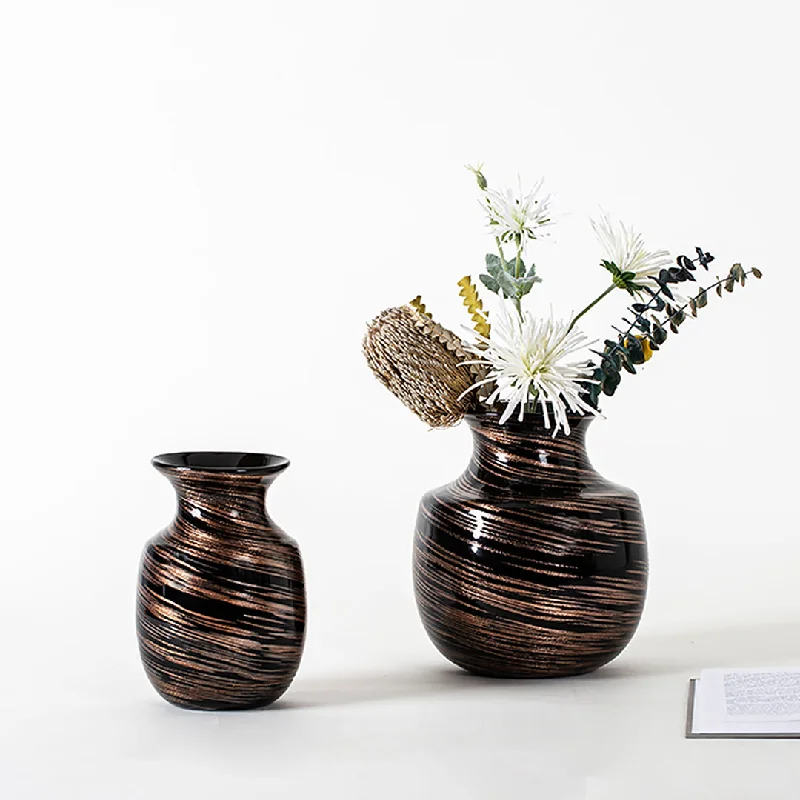 Hand-painted ceramic vases for modern weddings -HD-02, 7.5''/9''H, Rustic Vase