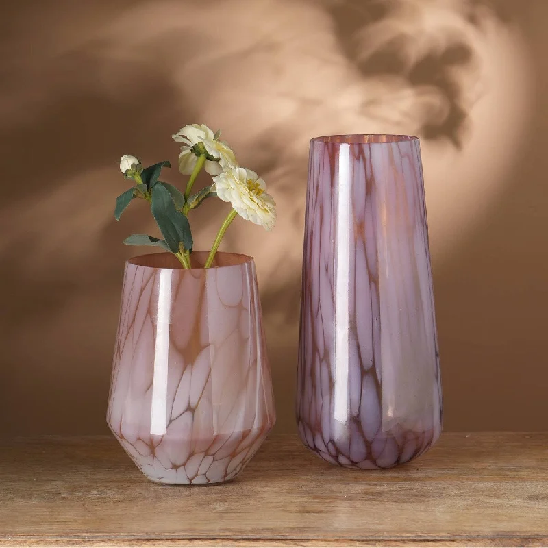 Large ceramic vases for floral home displays -Expobazaar Ruby Splutter Glass Vase