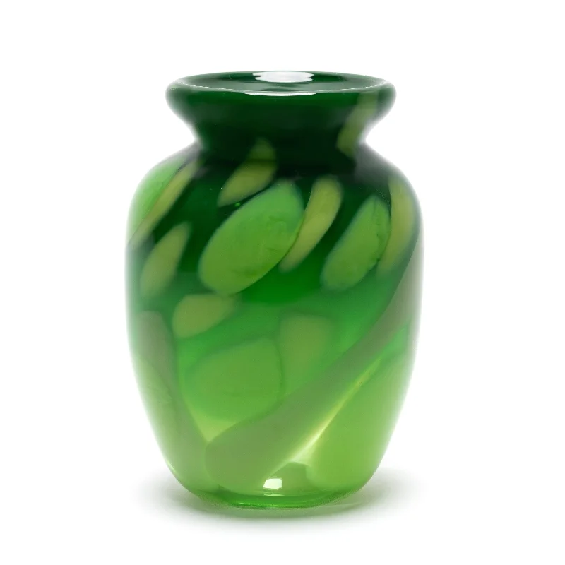 Affordable modern flower vases for home use -Forest Green Vase with Emerald and Pistachio Spots