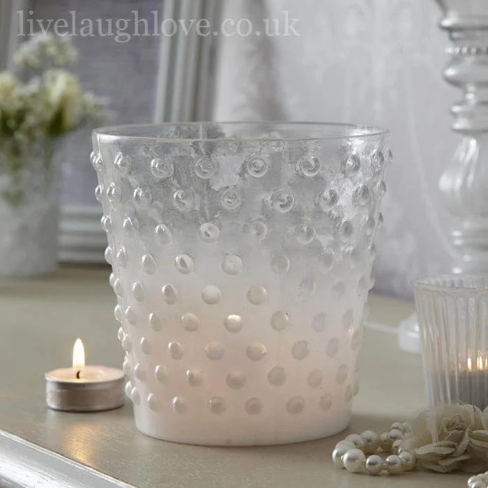 Beautiful large vases for modern home decoration -Large Glass Vintage Candle Holder Ivory Colour