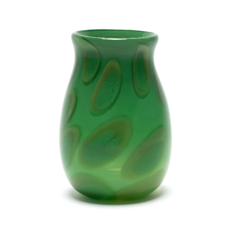 Affordable handmade vases for home floral displays -Green Vase with Pistachio and Green Spots