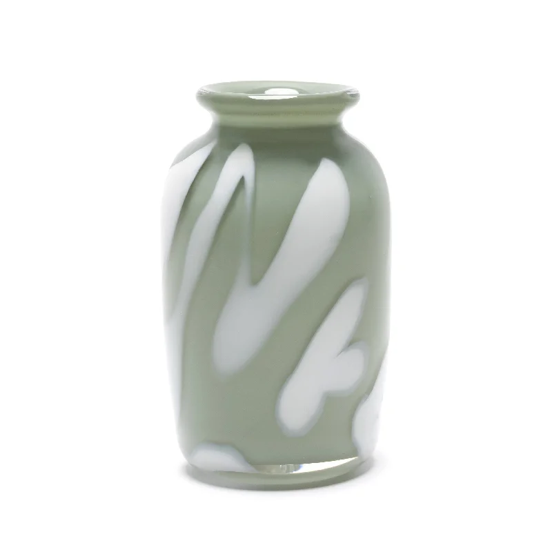 Decorative ceramic vases for flower displays -Grey Vase with White Strokes