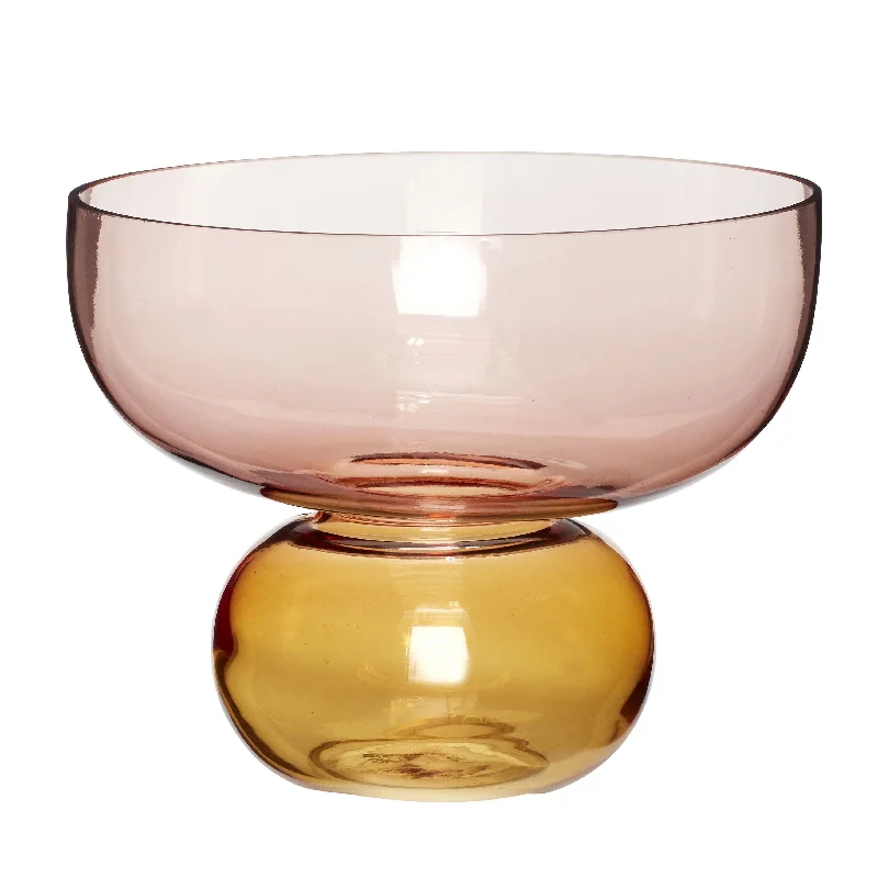 Simple elegant flower vases for home decor -Hübsch Show Vase Glass Pink/Amber