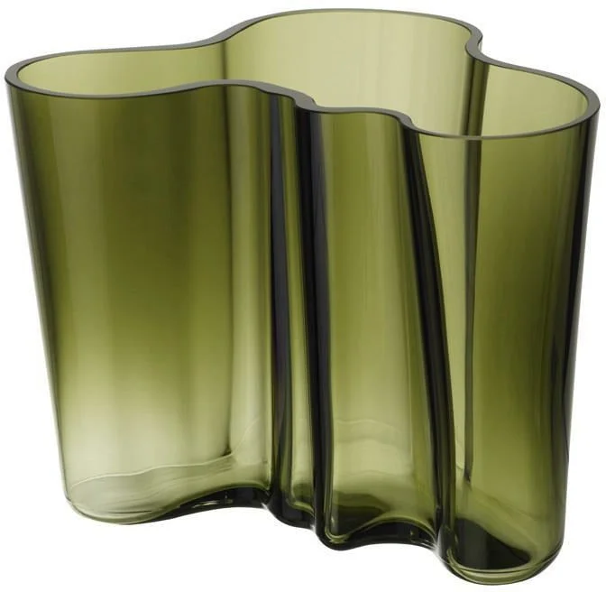 Simple glass vases for flower arrangements -Iittala Aalto Vase Moss Green, 16cm