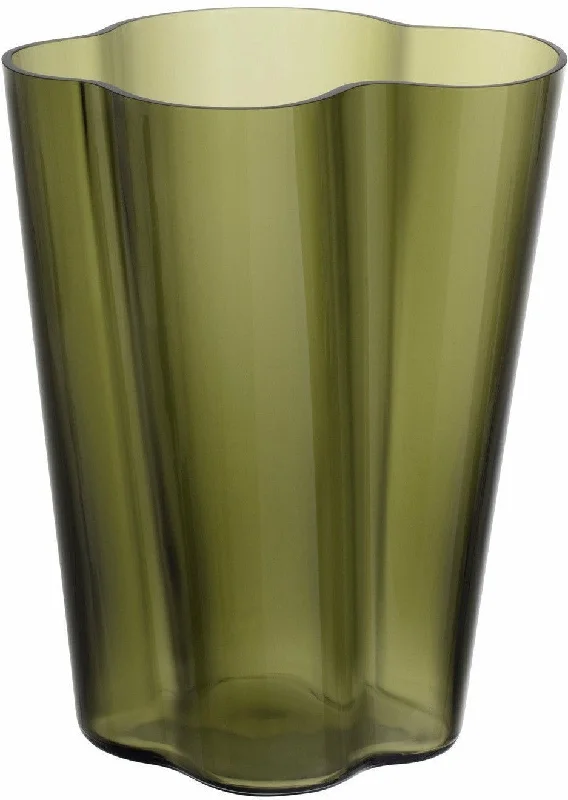 Large crystal vases for floral home displays -Iittala Aalto Vase Moss Green, 27cm