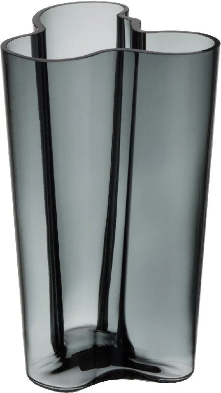 Modern designer flower vases for contemporary homes -Iittala Alvar Aalto Vase Dark Grey, 25,1cm