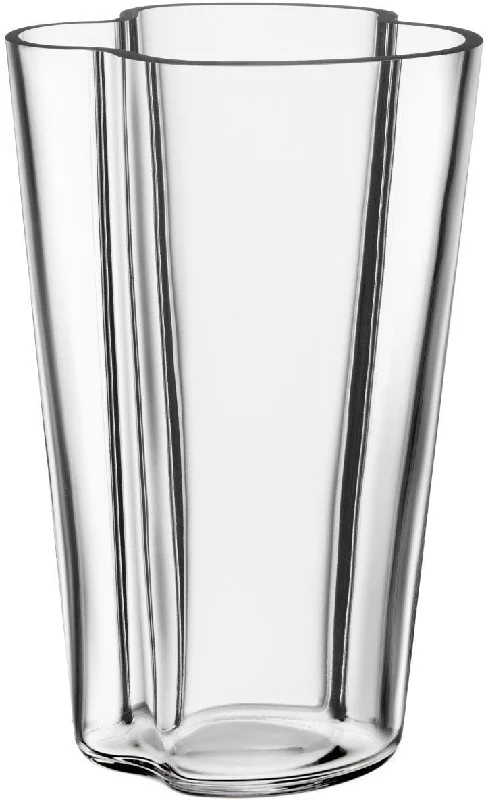 Tall decorative vases for home and office -Iittala Alvar Aalto Vase Clear, 22cm