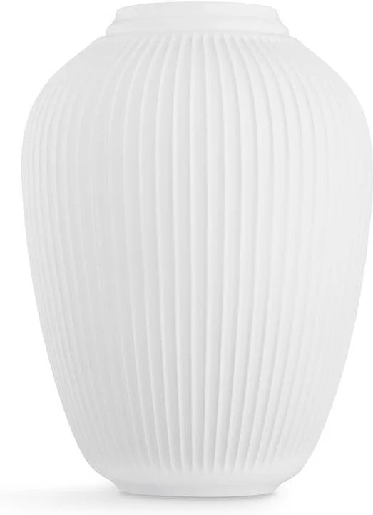 Handcrafted crystal vases for modern floral arrangements -Kähler Hammershøi Floor Vase, White ø 36 Cm