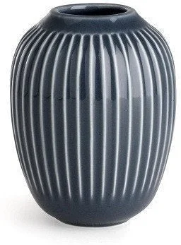 Luxury glass vases for flower displays -Kähler Hammershøj Vase Anthracite Grey, Mini