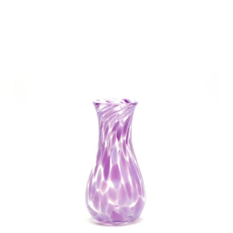 Decorative ceramic vases for flower displays -Lilac/Transparent Spotted Bud Vase