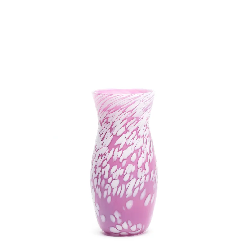 Beautiful handmade vases for living room decor -Lilac/White Spotted Vase