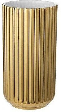 Designer ceramic flower vases for elegant weddings -Lyngby Vase Glossy Gold, 20 Cm