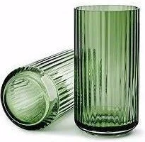 Tall glass vases for floral arrangements in home -Lyngby Vase Copenhagen Green Glass, 20 Cm