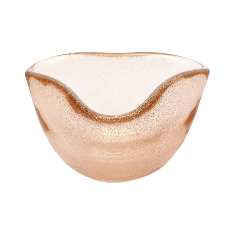 Modern glass vases for floral decorations -Murano Glass Peach Bowl