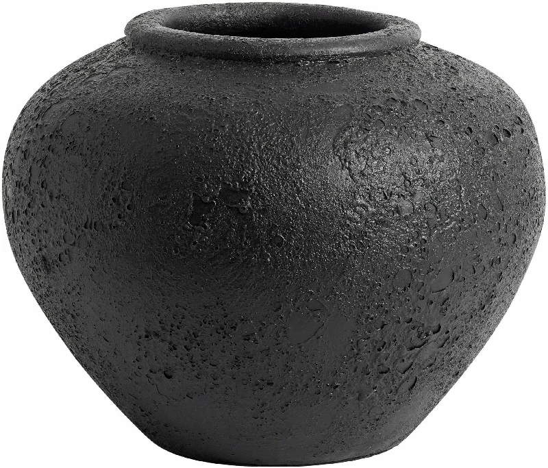 Simple modern vases for living room floral designs -Muubs Luna Vase Black, 26cm