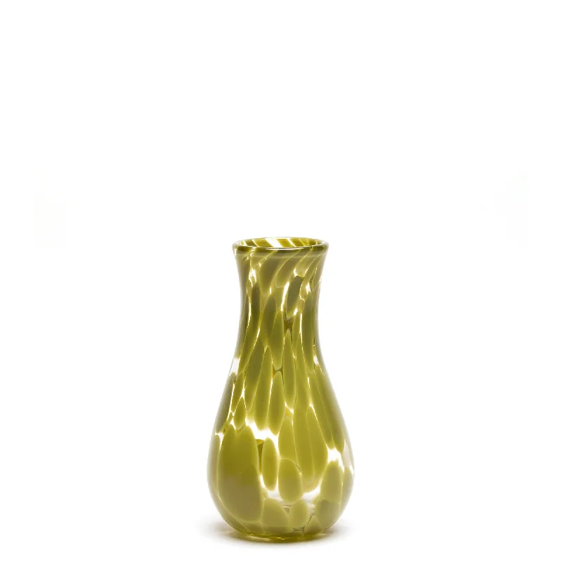 Hand-painted ceramic vases for modern weddings -Pistachio/Transparent Spotted Bud Vase