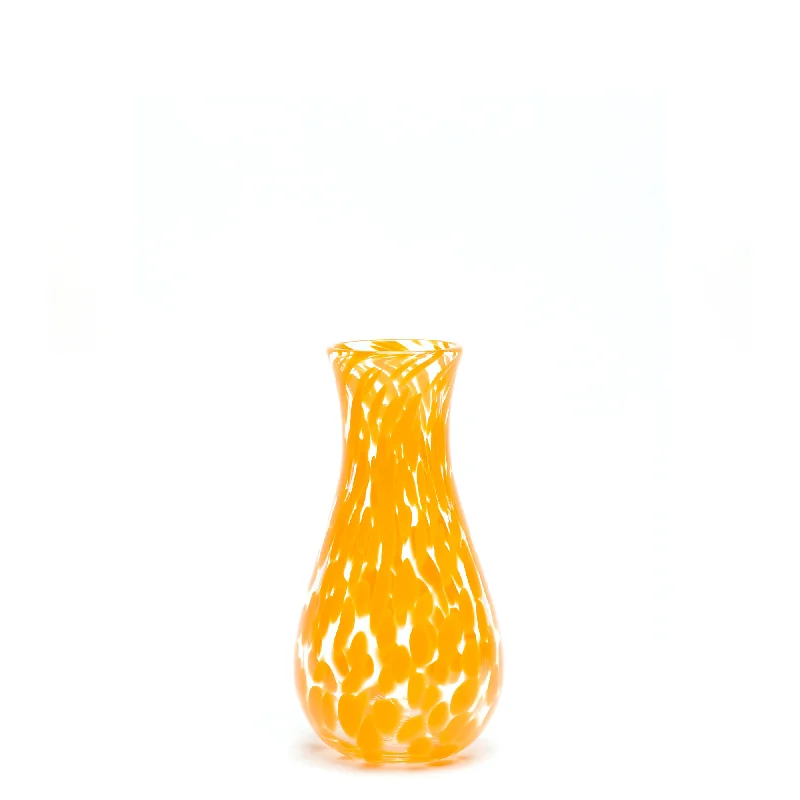 Simple modern flower vases for floral designs -Orange/Transparent Spotted Bud Vase