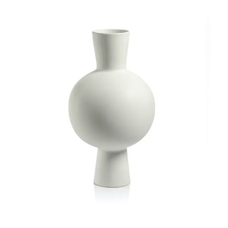 Beautiful decorative vases for flower arrangements -Oslo White Stoneware Vase