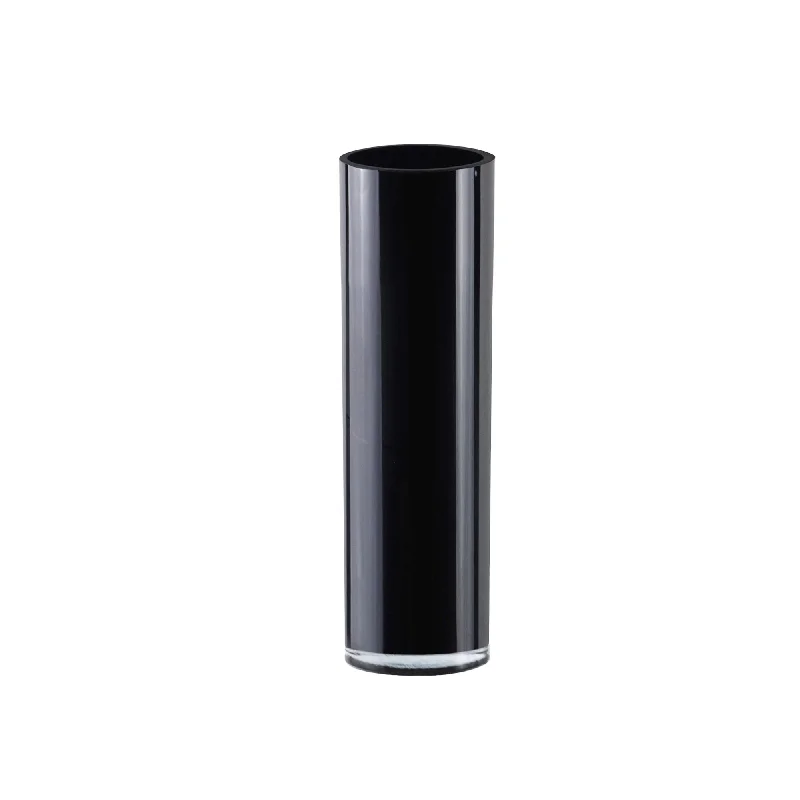 Elegant ceramic flower vases for living room -Pack of 4 PCS Black Glass Cylinder Vase D-6" H-20"