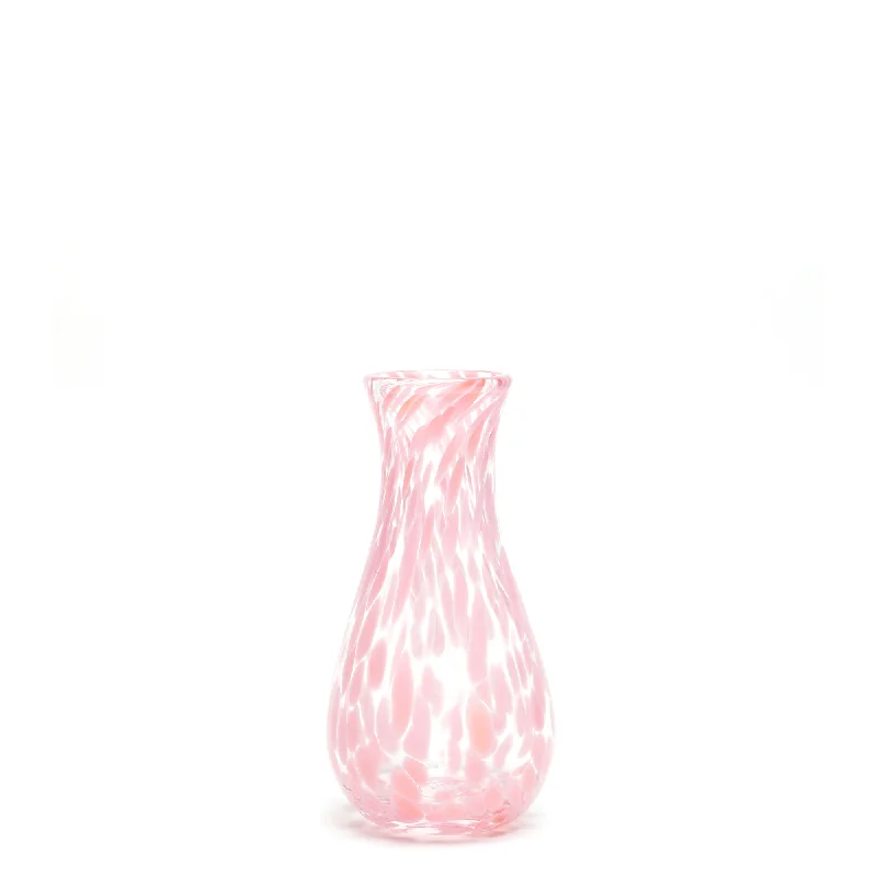 Large glass vases for centerpieces at weddings -Pink/Transparent Spotted Bud Vase