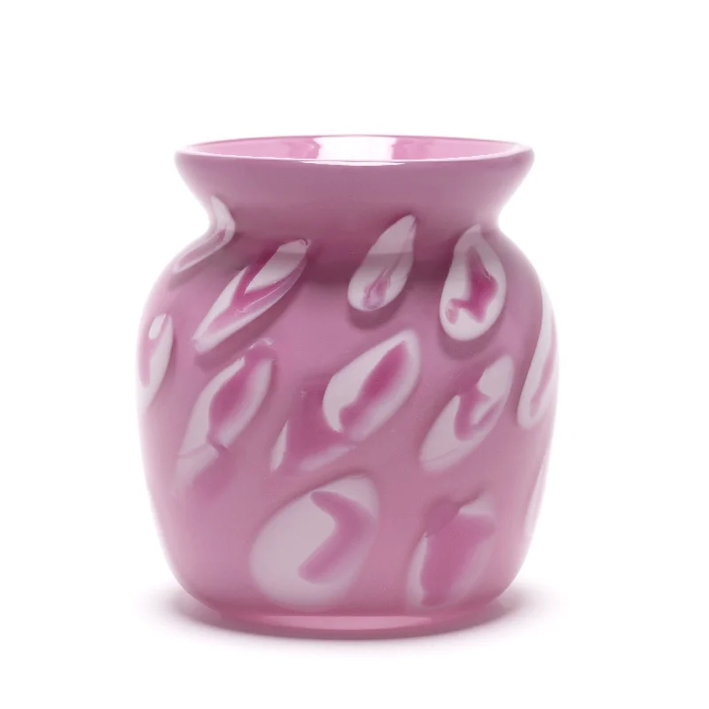 Tall glass vases for elegant home decoration -Pink Vase with White and Pink Spots