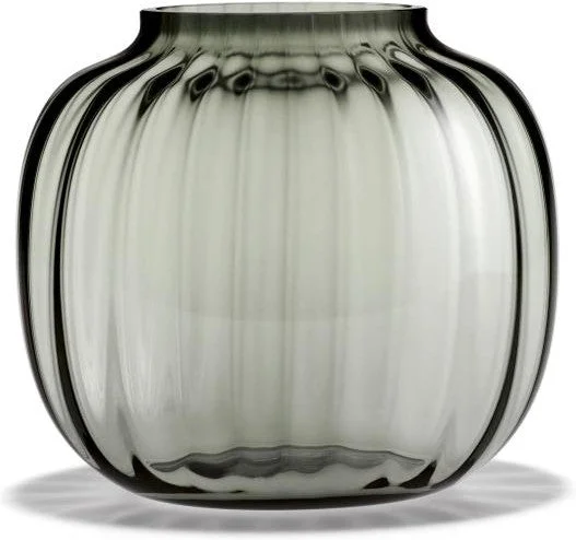 Designer vases for living room floral centerpieces -Holmegaard Primula Oval Vase Smoke, H17,5cm