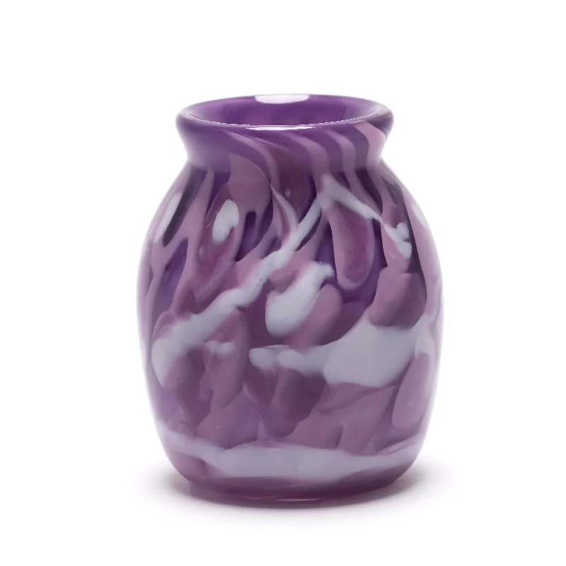 Hand-painted ceramic vases for home flower displays -Purple Vase with White and Pink and Purple Strokes