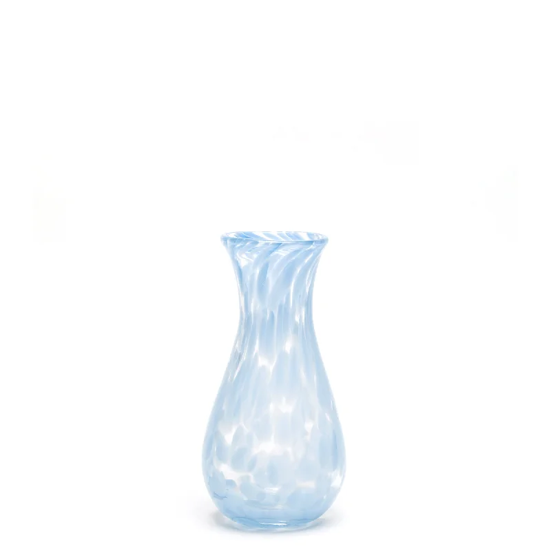 Colorful crystal flower vases for home decor -Sky Blue/Transparent Spotted Bud Vase