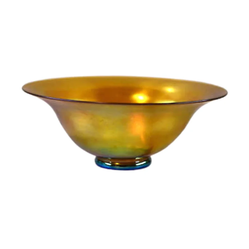 Luxury ceramic vases for wedding floral decor -Steuben Gold Aurene Bowl