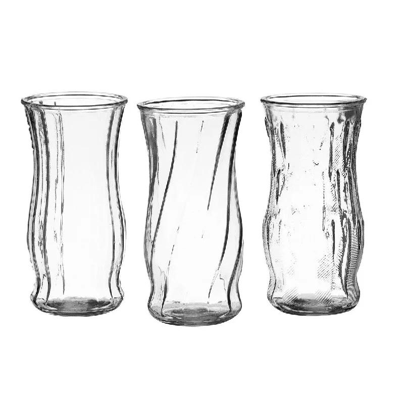 Clear glass vases for modern home decor -Syndicate Sales Rose Assorted 9 3/8" Inches Vase - 9.3 x 5.8 x 5.8