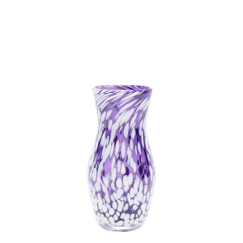 Crystal vases for modern wedding floral decor -Transparent Hyacinth/White Spotted Vase