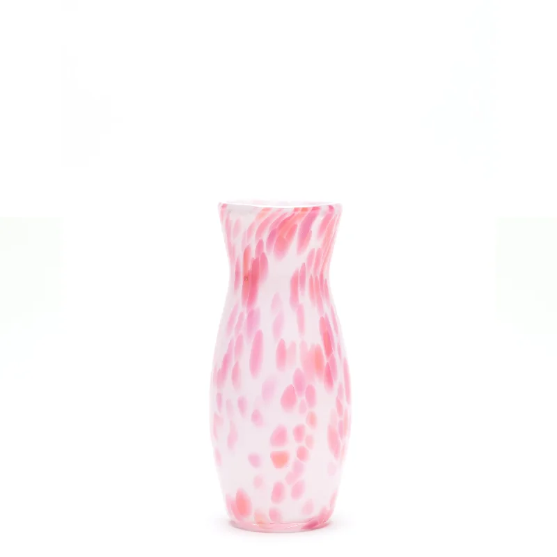 Handmade ceramic vases for dining room decor -White/Pink Spotted Vase