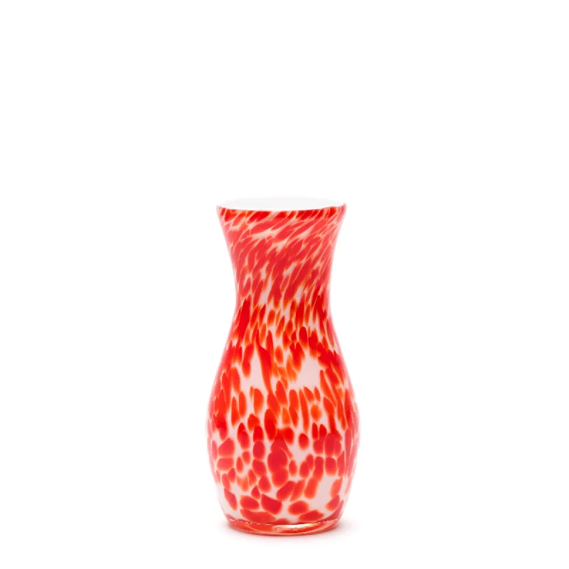 Tall modern flower vases for living room -White/Red Spotted Vase