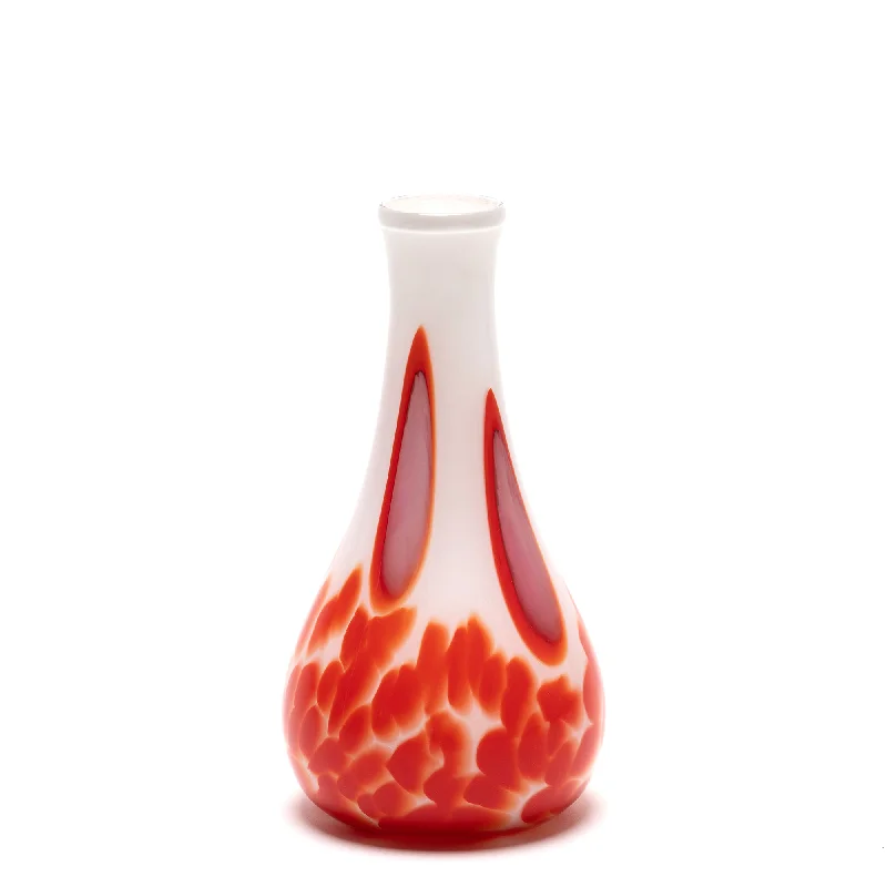 Beautiful modern vases for flower arrangements -White Vase with Red/Pink Spots