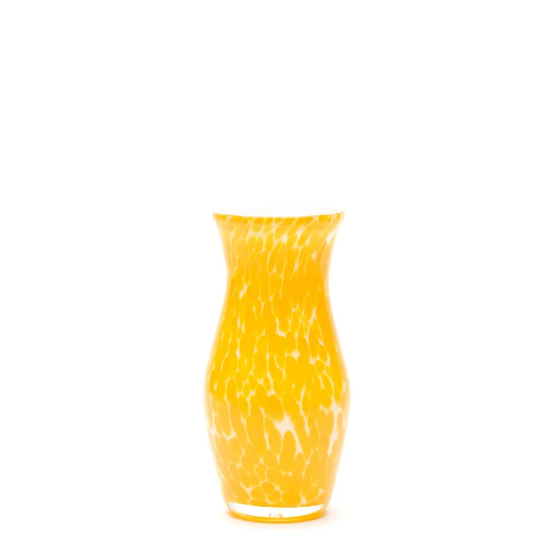 Elegant ceramic flower vases for living room -White/Yellow Spotted Vase