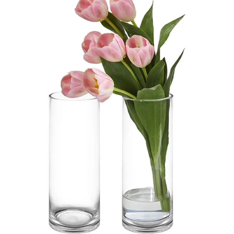 Designer ceramic flower vases for living room -12 PCS Clear Glass Cylinder Vase D-5" H-14" (Available in 60 & 144 PCS)