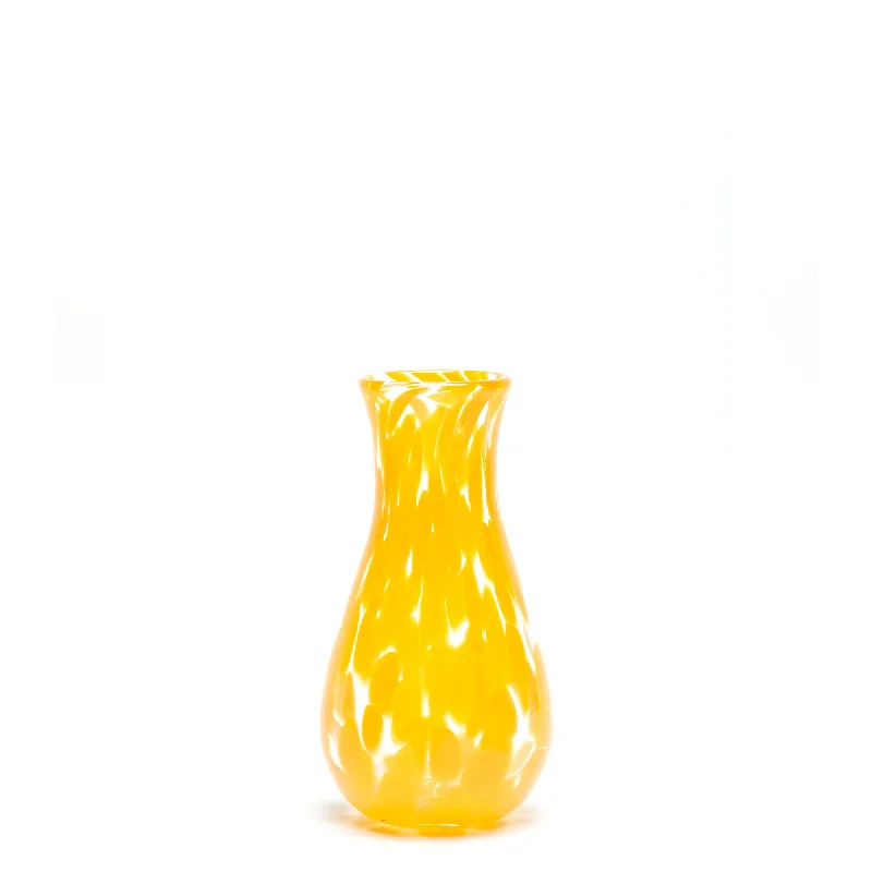 Designer ceramic vases for modern office decor -Yellow/Transparent Spotted Bud Vase