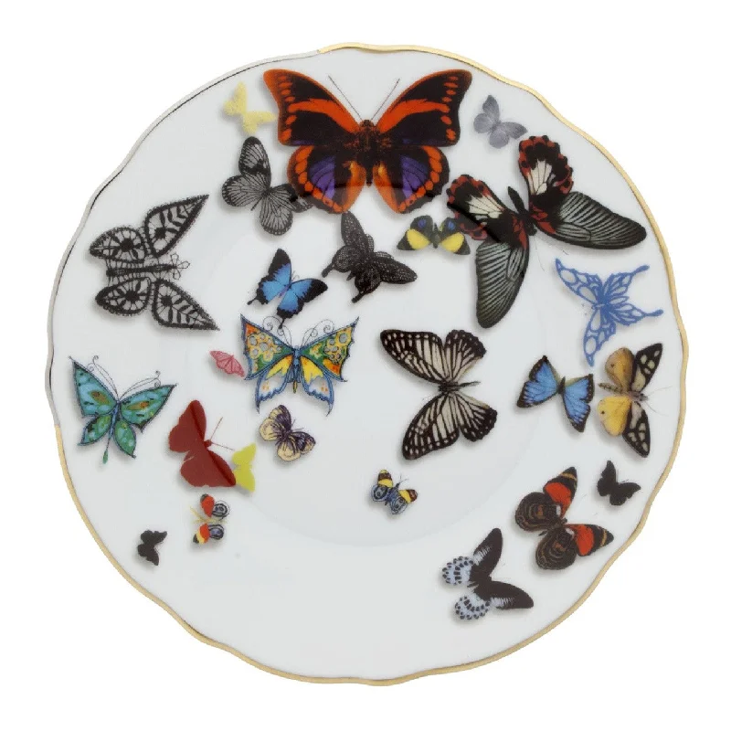 funny coffee mugs for holiday parties-Butterfly Parade Bread & Butter Plate