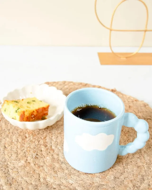 funny ceramic coffee mugs for office-Cloudy Coffee Mug | Saucer Not Included