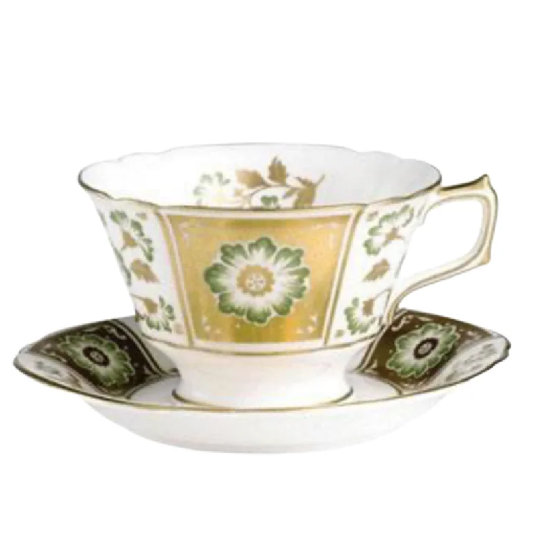 best mugs for tea breaks at work-Derby Panel Green Tea Saucer