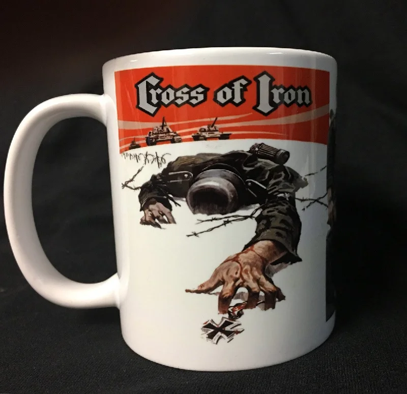 custom ceramic mugs for restaurants-Cross of Iron Movie Coffee Mug