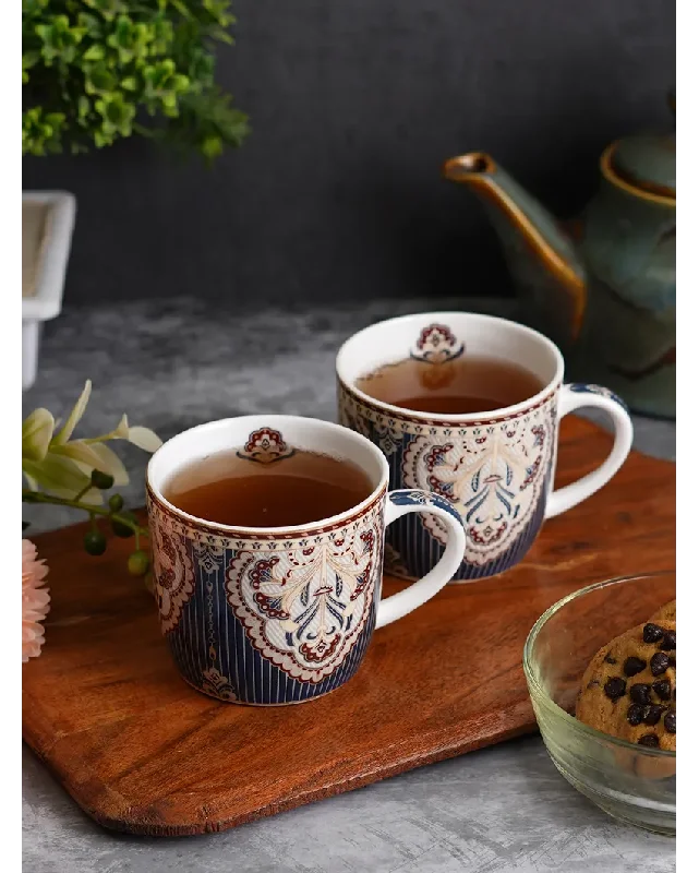 stylish coffee mugs for special occasions-Ethnic Printed Bonechina Mugs | Set of 6