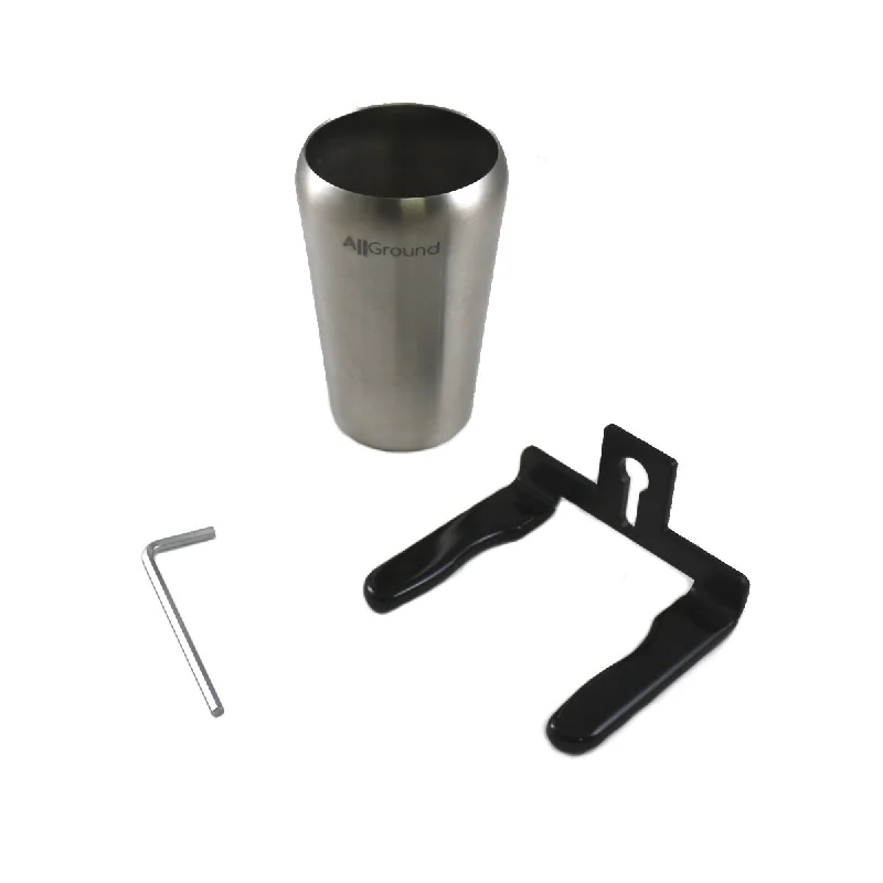 unique travel mugs for coffee lovers-Fiorenzato AllGround Polished Grounds Cup and Fork Kit