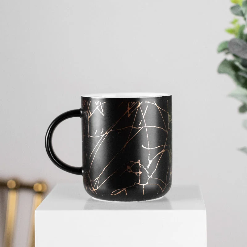 unique mugs for coffee lovers-Gold Marble Pattern Tea & Coffee Mug