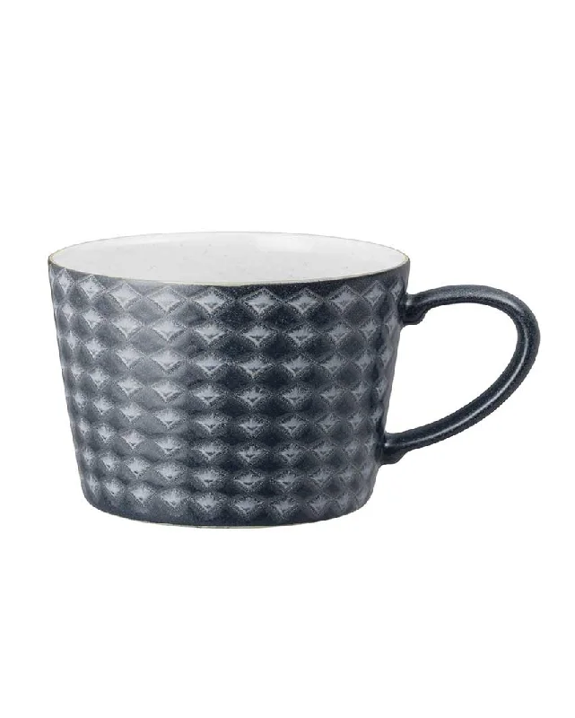 high-quality mugs for tea lovers-Impression Charcoal Stoneware Diamond Large Mug