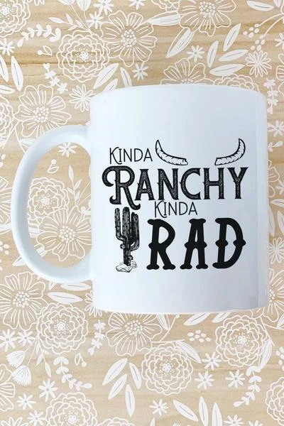 unique coffee mugs for gift giving-Kinda Ranch Kinda Rad White Mug - 11oz