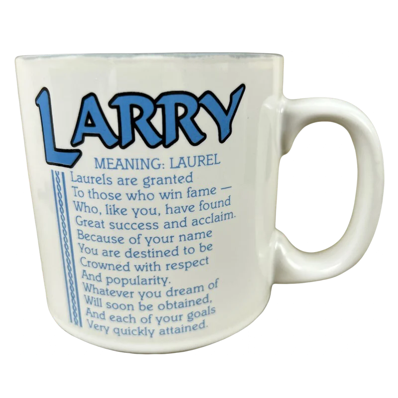 personalized mugs for holidays-LARRY Poetry Name Gray Interior Mug Papel